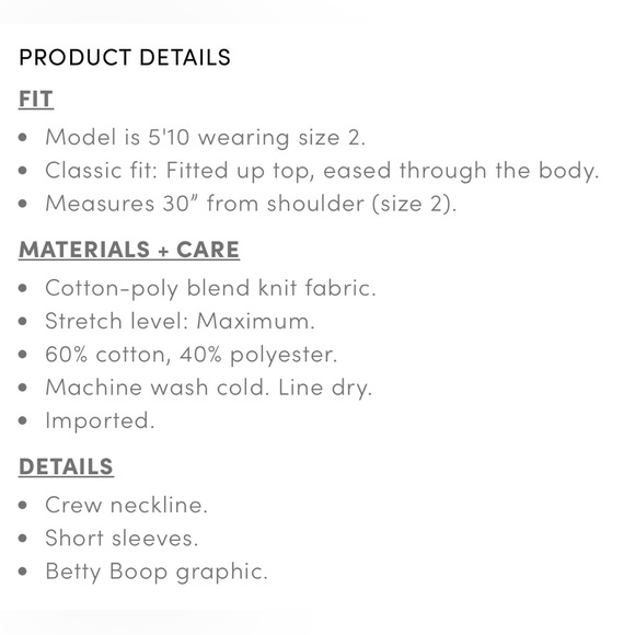 Torrid Betty Boop Classic Fit Cotton Ringer Tee - Picture 6 of 6